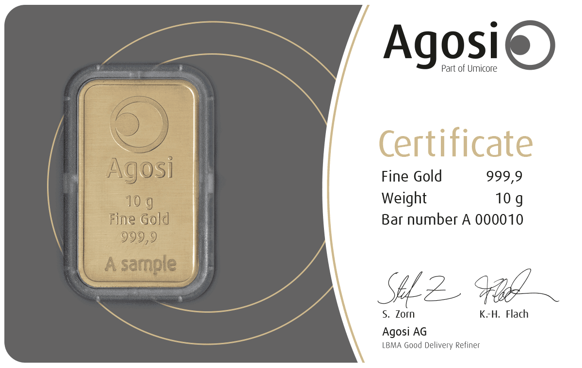 AGOSI Goldbarren 10 g