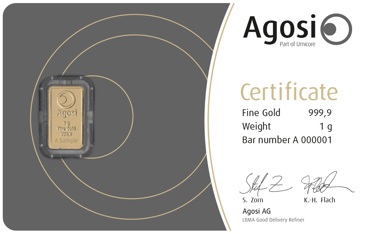 AGOSI Goldbarren 1 g