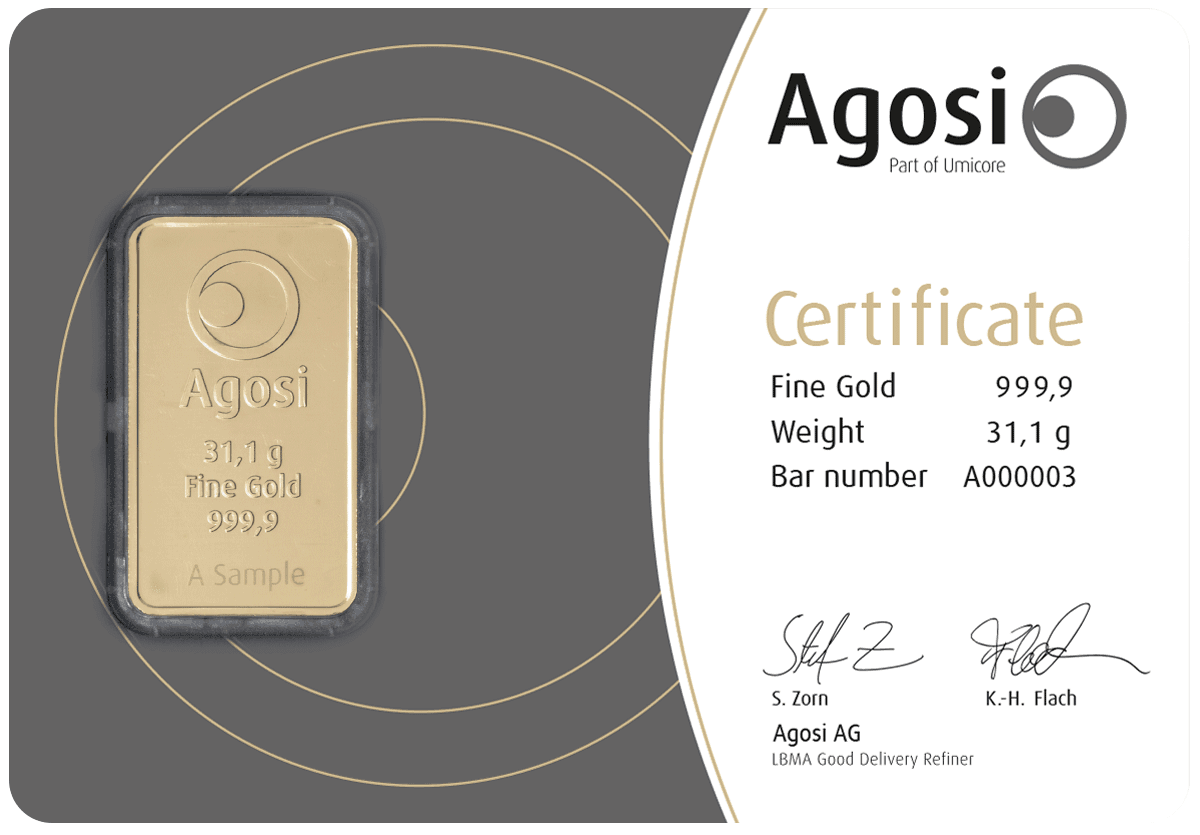 AGOSI Goldbarren 1 oz