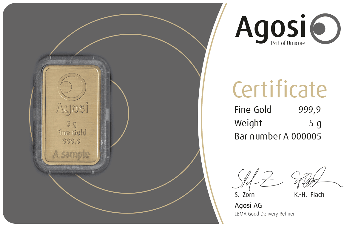 AGOSI Goldbarren 5 g